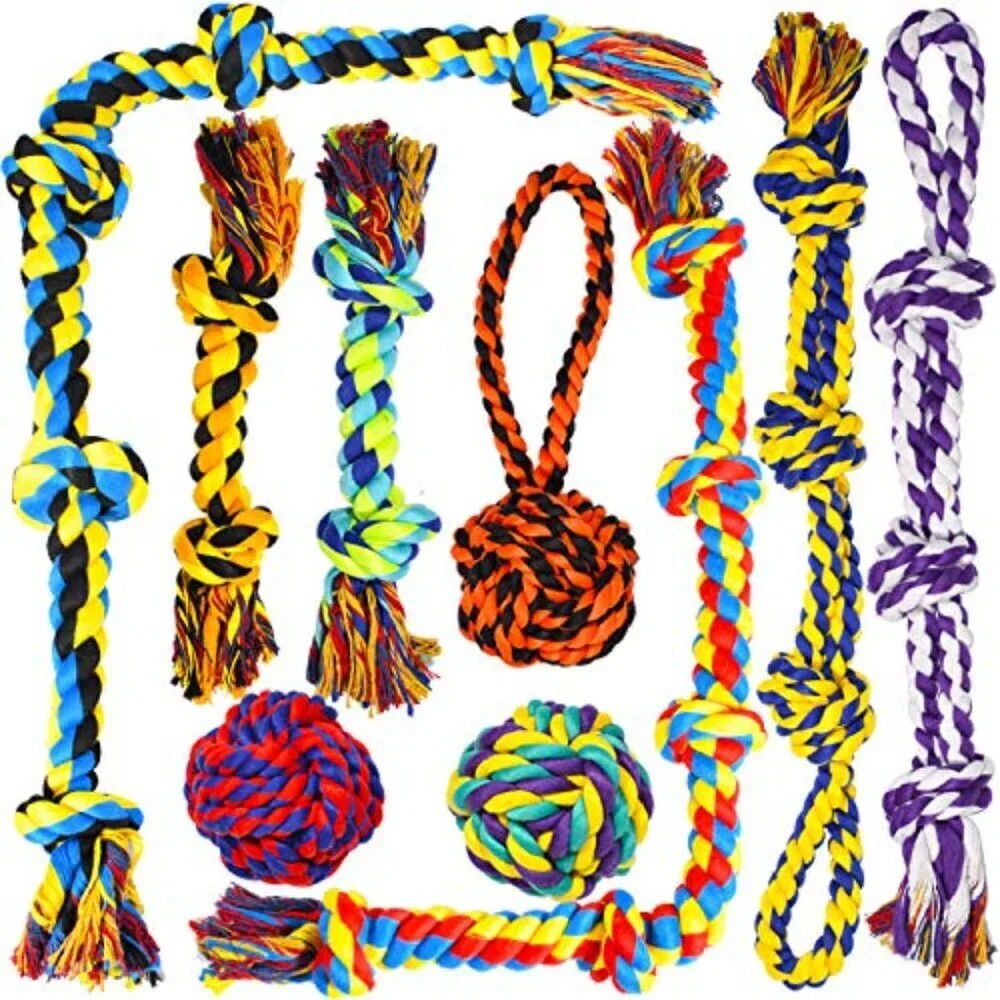 Indestructible Dog Rope Toys Heavy Duty Aggressive Chewers Large Breed Set